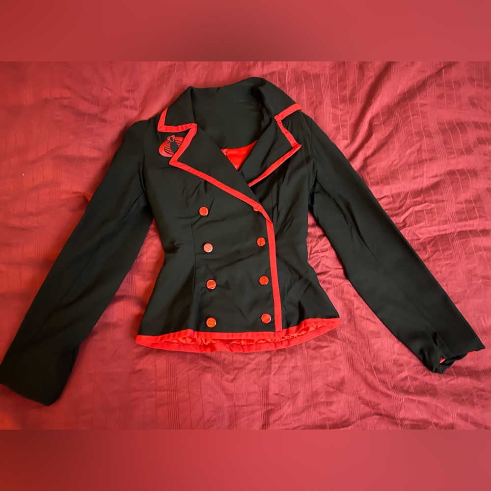 Stylish Black and Red Women's Cobra Commander Jacket and Pants